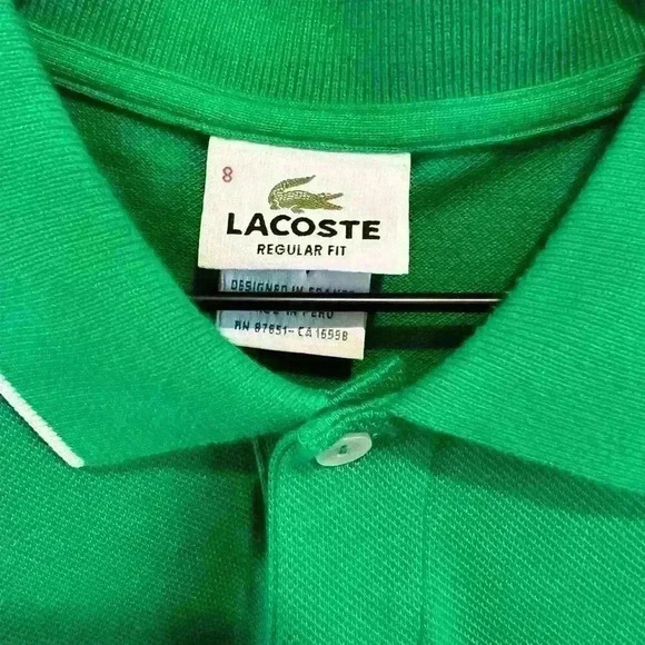 Mens Lacoste Regular Fit Green Mesh Cotton Polo Shirt  8. Kelly Green - Picture 2 of 4